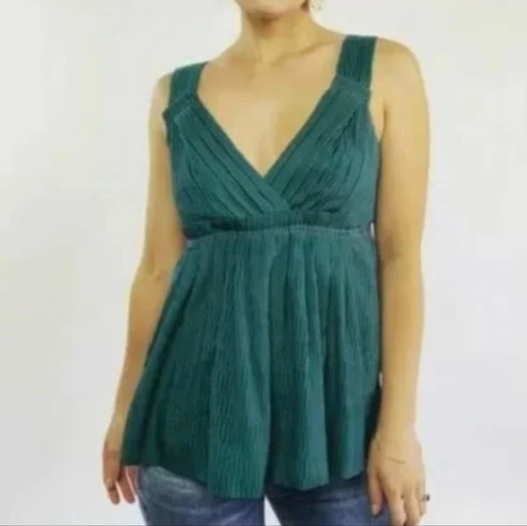 Marc by Marc Jacobs Pleated Pinstripe Silk Camisole Baby Doll Vneck Tank Top XS - Picture 12 of 15